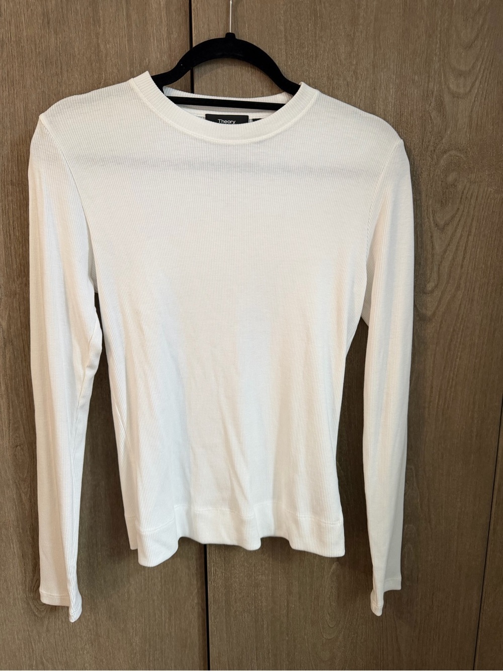 Theory white Long-Sleeve Crewneck Sweater